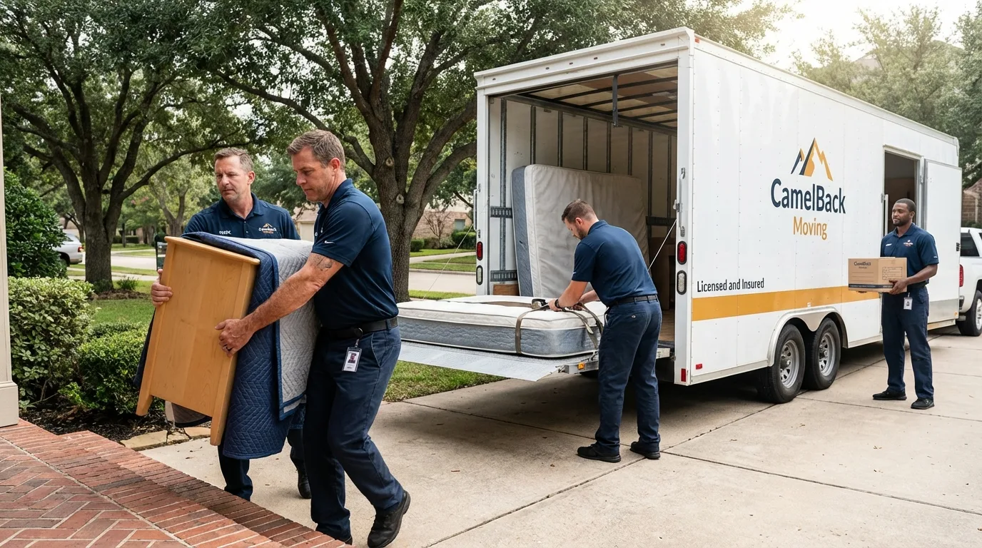 Crew loading residential truck for cross-state move from Woodstock, NY