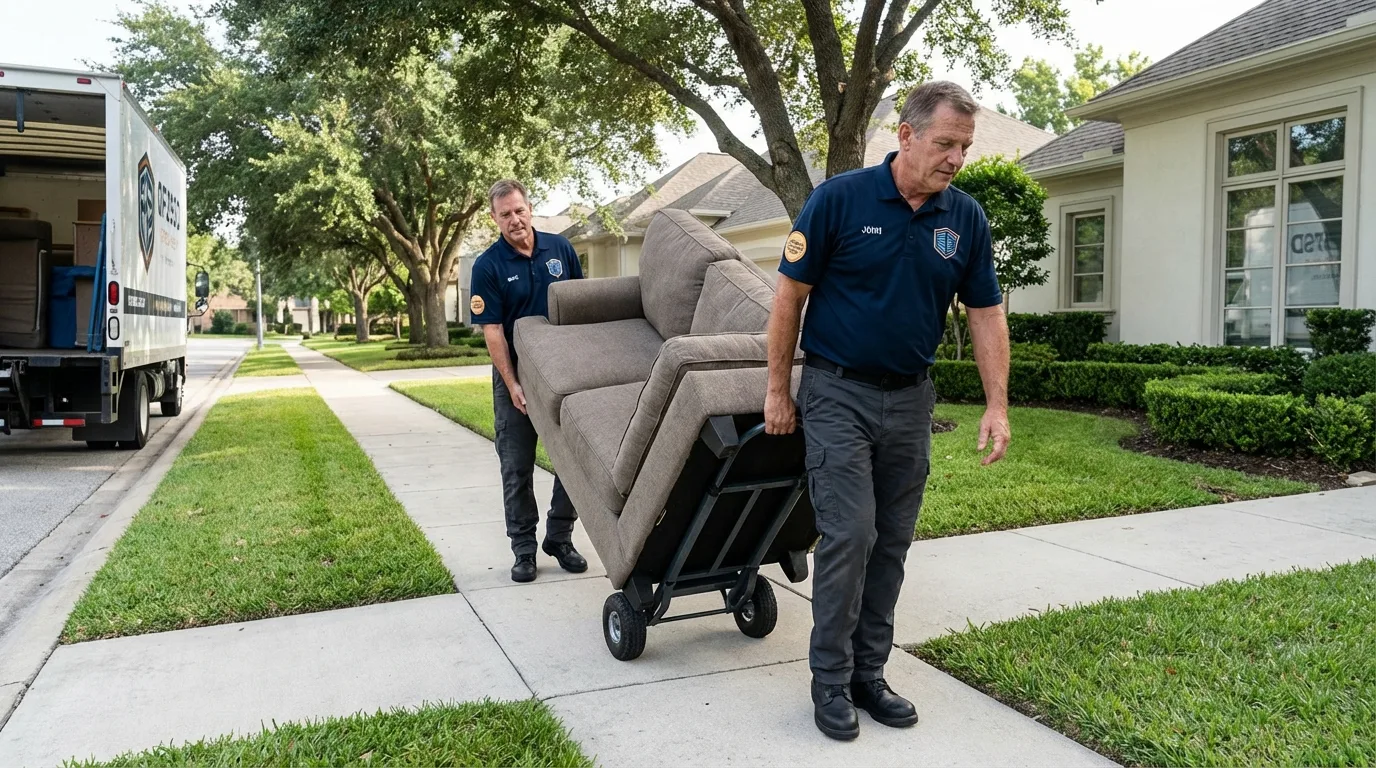 Local residential moving crew loading furniture in Woodstock, NY